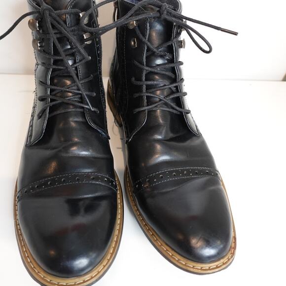 Bruno Marc Black Bergen-03 Oxford Dress Ankle Boots Mens Size 12 main image 4